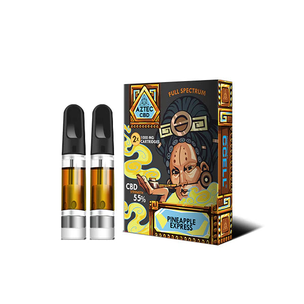Aztec CBD 1000mg Cartridge Kit (2 Pack) – 1ml Pineapple Express