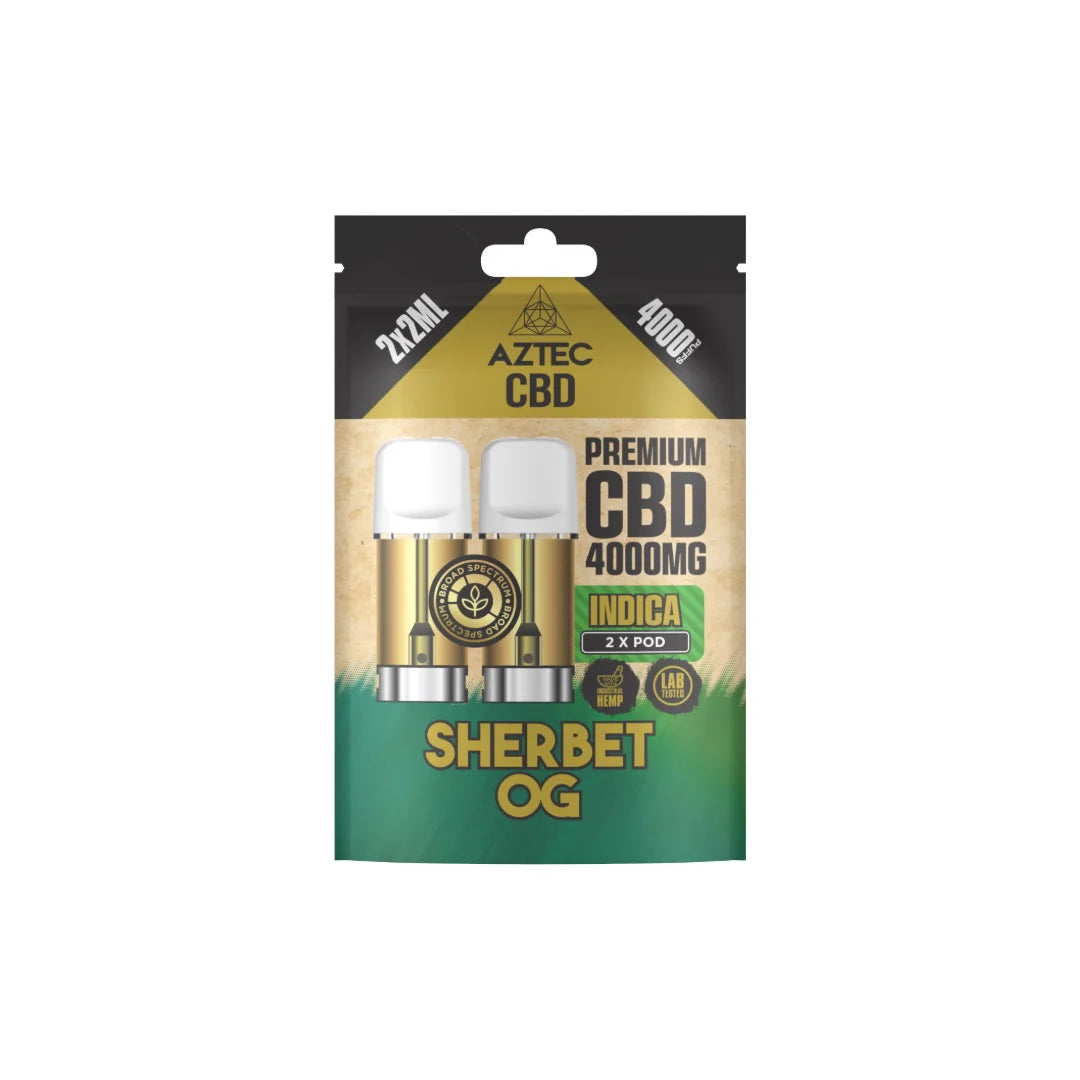 Aztec CBD 4000mg Broad Spectrum Pods 2ml – Sherbet OG