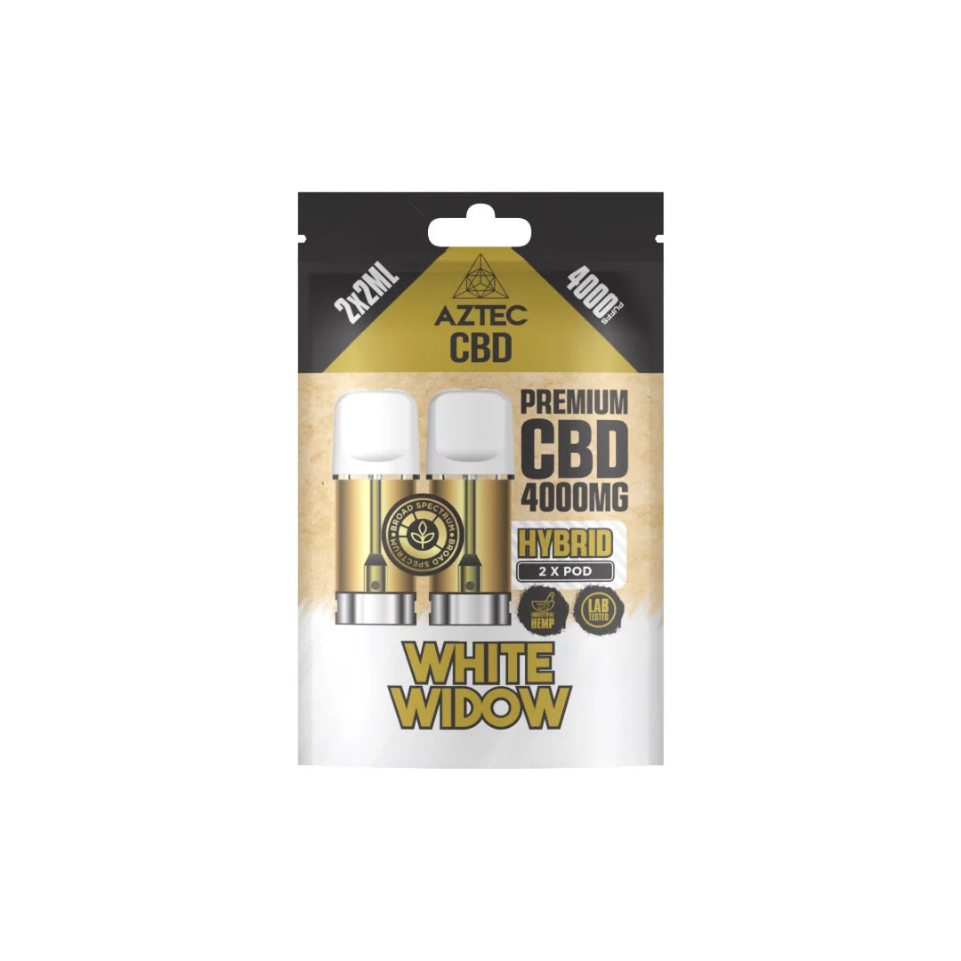 Aztec CBD 4000mg Broad Spectrum Pods 2ml – White Widow