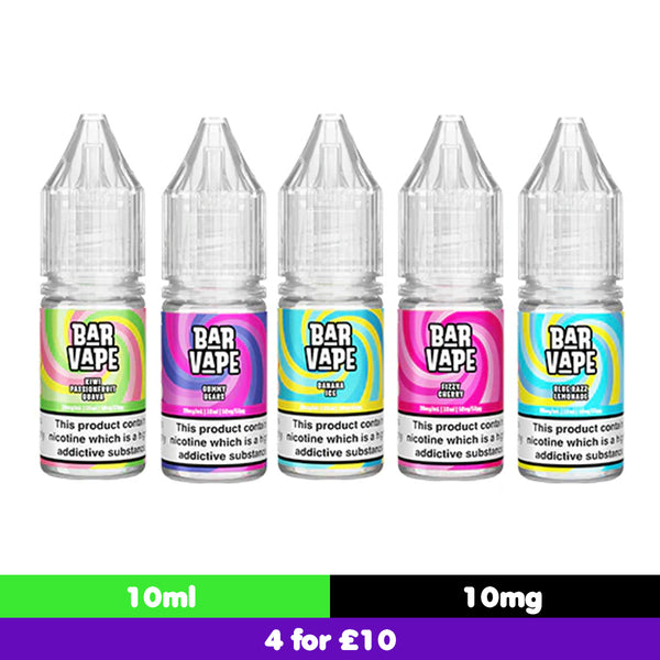 Bar Vape 10ml 10mg Nic Salts (50VG/50PG)