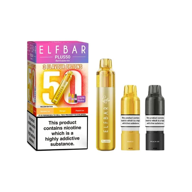 Elf Bar Plus50 Prefilled 50K Pod Vape Kit Yellow Edition
