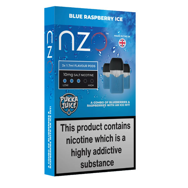 Blue Raspberry Ice Pukka Juice NZO Salt Cartridges 10mg Nic Salt (50VG/50PG)