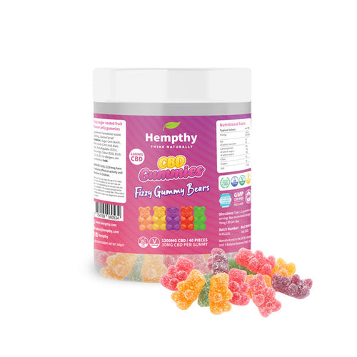 Default Title Hempthy 1200mg CBD Fizzy Gummy Bears - 40 pieces
