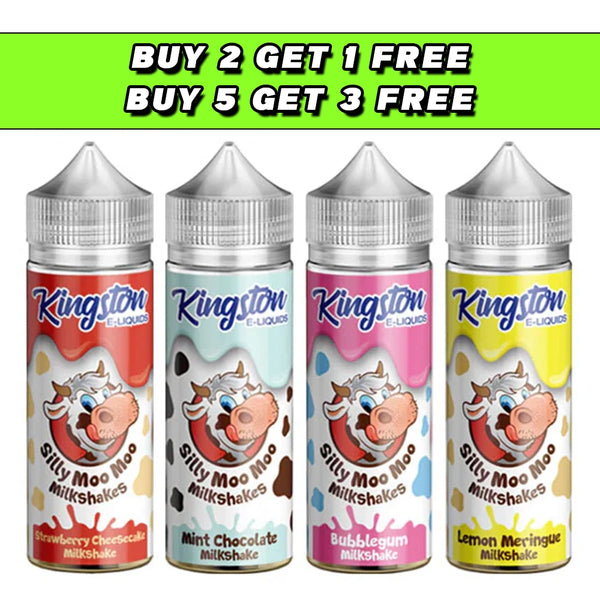 Kingston Silly Moo Moo Milkshakes 120ml Shortfill 0mg (70VG/30PG)