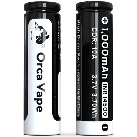 Orca Vape 14500 1000mAh Battery Twin Pack compatible with San Dynasty Pod Kit 2