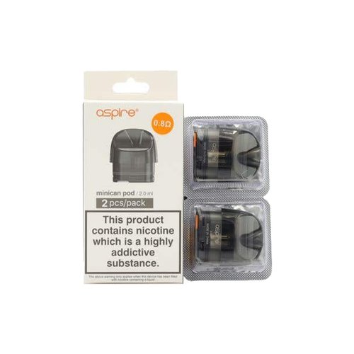 0.8ohm Aspire Minican Replacement Pods Two Pack 2ml (0.8Ohm/1.2Ohm)