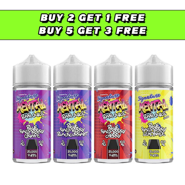 Signature Mental Bar Juice 0mg 100ml Shortfill (50PG/50VG) Vape Juice