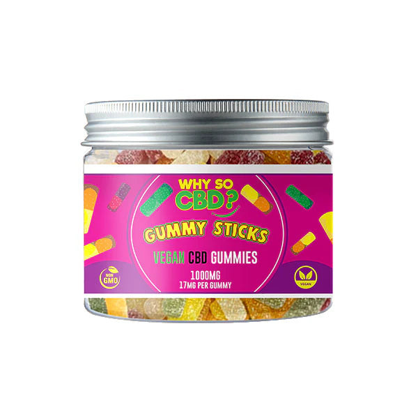 Why So CBD? 1000mg Broad Spectrum CBD Small Vegan Gummies