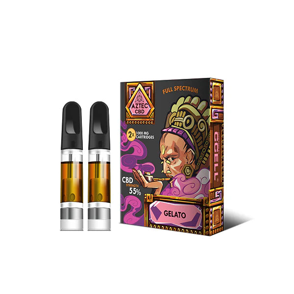 Aztec CBD 1000mg Cartridge Kit (2 Pack) – 1ml Gelato