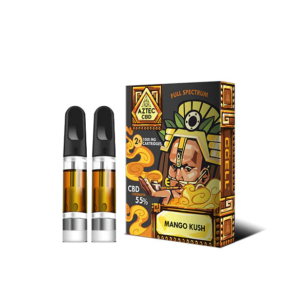 Aztec CBD 1000mg Cartridge Kit (2 Pack) – 1ml Mango Kush