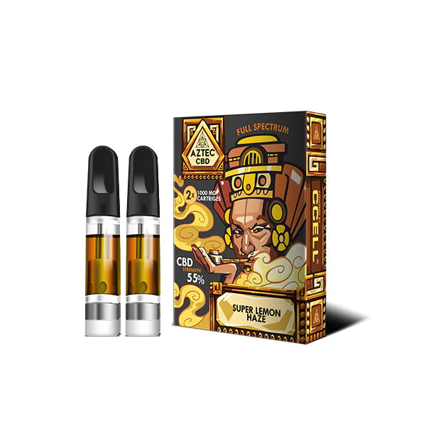 Aztec CBD 1000mg Cartridge Kit (2 Pack) – 1ml Super Lemon Haze
