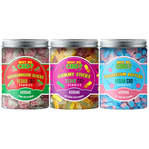 Why So CBD? 6000mg Broad Spectrum CBD Large Vegan Gummies