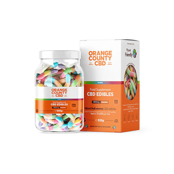 Orange County CBD 4800mg Gummies - Large Pack Sour Worms