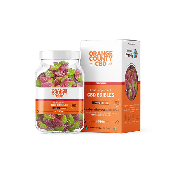Orange County CBD 4800mg Gummies - Large Pack Sour Strawberries