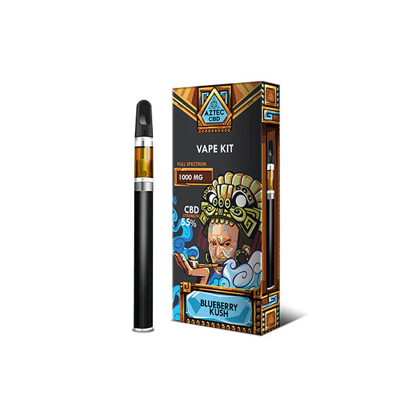 Aztec CBD 1000mg Broad Spectrum Vape Kit – Blueberry Kush
