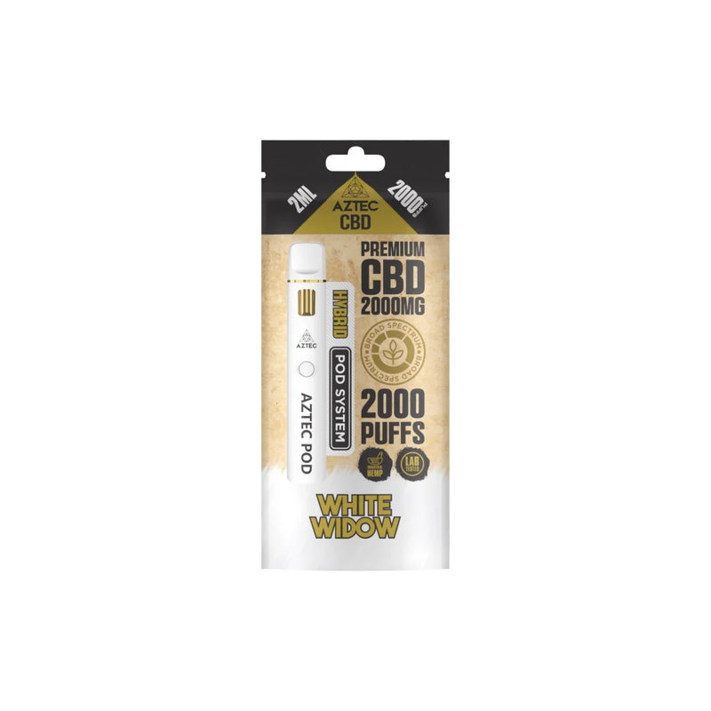 Aztec CBD 2000mg Broad Spectrum CBD Pod Vape Kit – White Widow