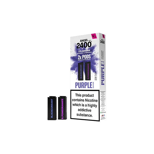 Vapes Bars Angel 2400 Prefilled Pods 20mg 1200 Puffs - Purple