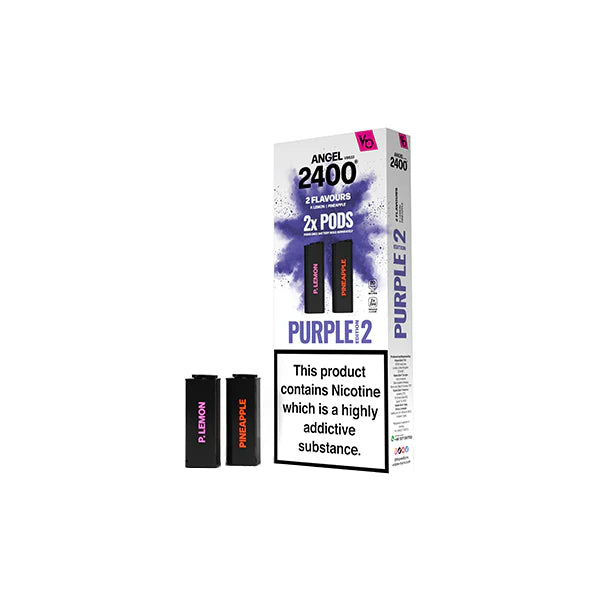 Vapes Bars Angel 2400 Prefilled Pods 20mg 1200 Puffs - Purple 2