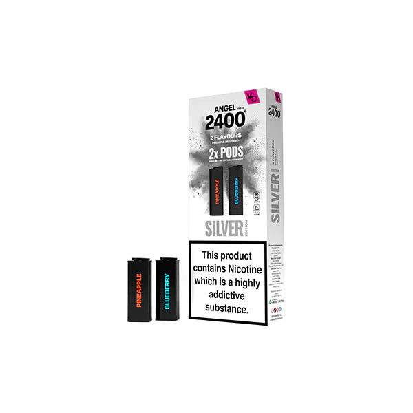 Vapes Bars Angel 2400 Prefilled Pods 20mg 1200 Puffs - Silver