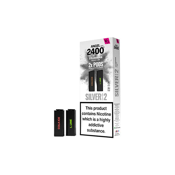 Vapes Bars Angel 2400 Prefilled Pods 20mg 1200 Puffs - Silver 2