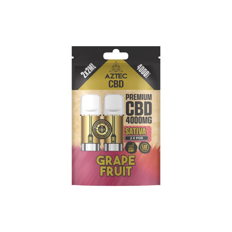 Aztec CBD 4000mg Broad Spectrum Pods 2ml – Grape Fruit