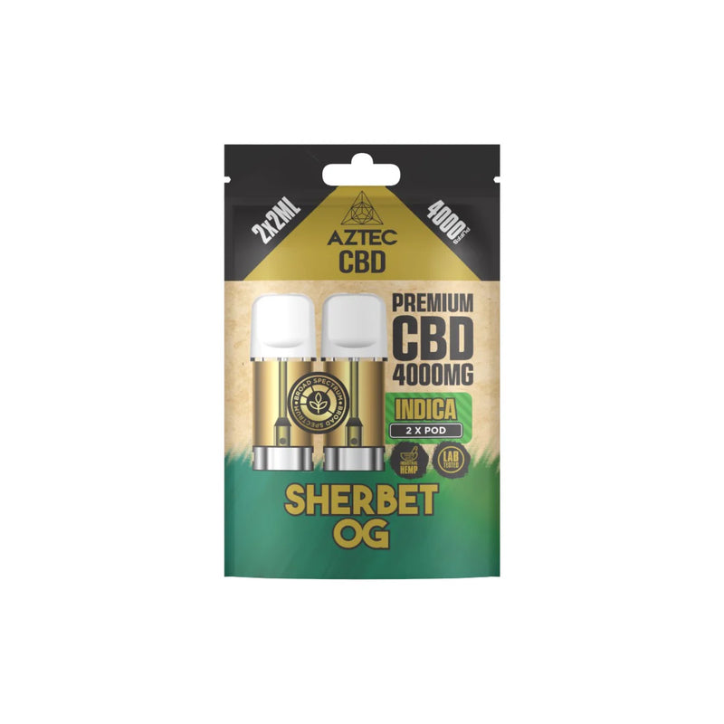 Aztec CBD 4000mg Broad Spectrum Pods 2ml – Sherbet OG