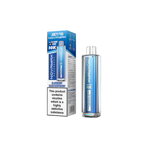 Novamax Disposable Pod Vape Kit 10k Blue Sour Raspberry