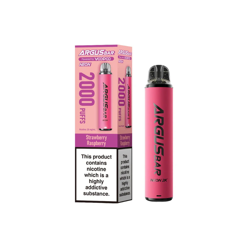 Voopoo Argus Bar Neon 2K Prefilled Pod Vape Kit - Strawberry Raspberry