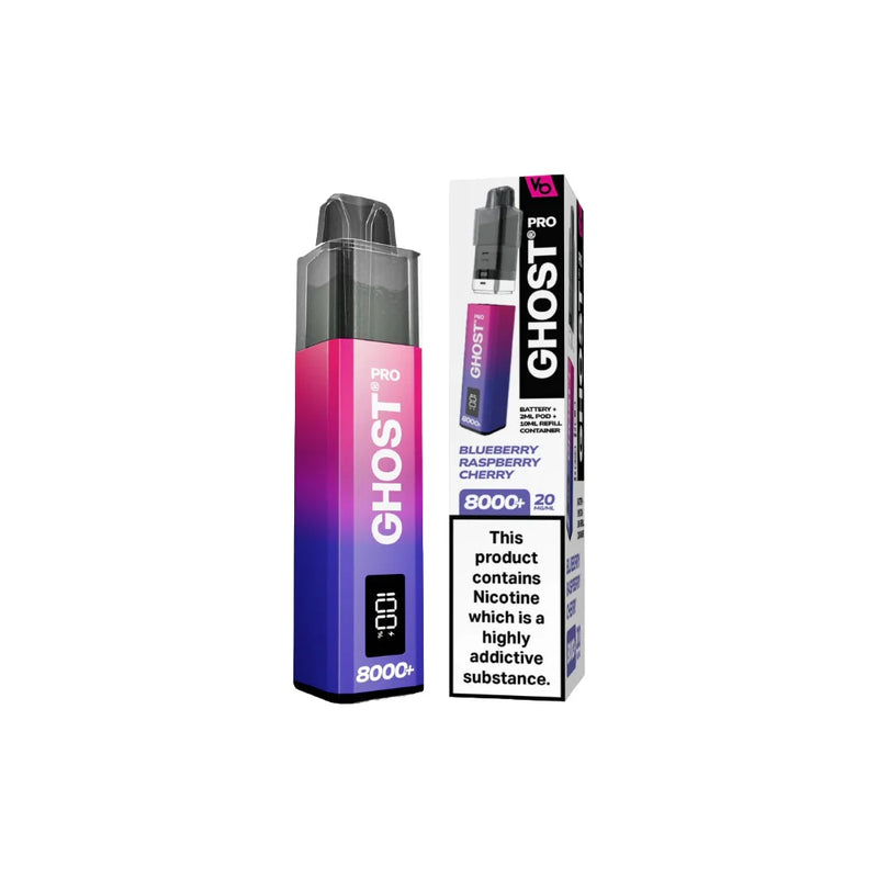 Vapes Bar Ghost Pro 8000 Blueberry Raspberry Cherry