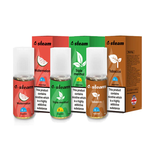 A-Steam Fruit Flavours 3mg 10ml (50VG/50PG)
