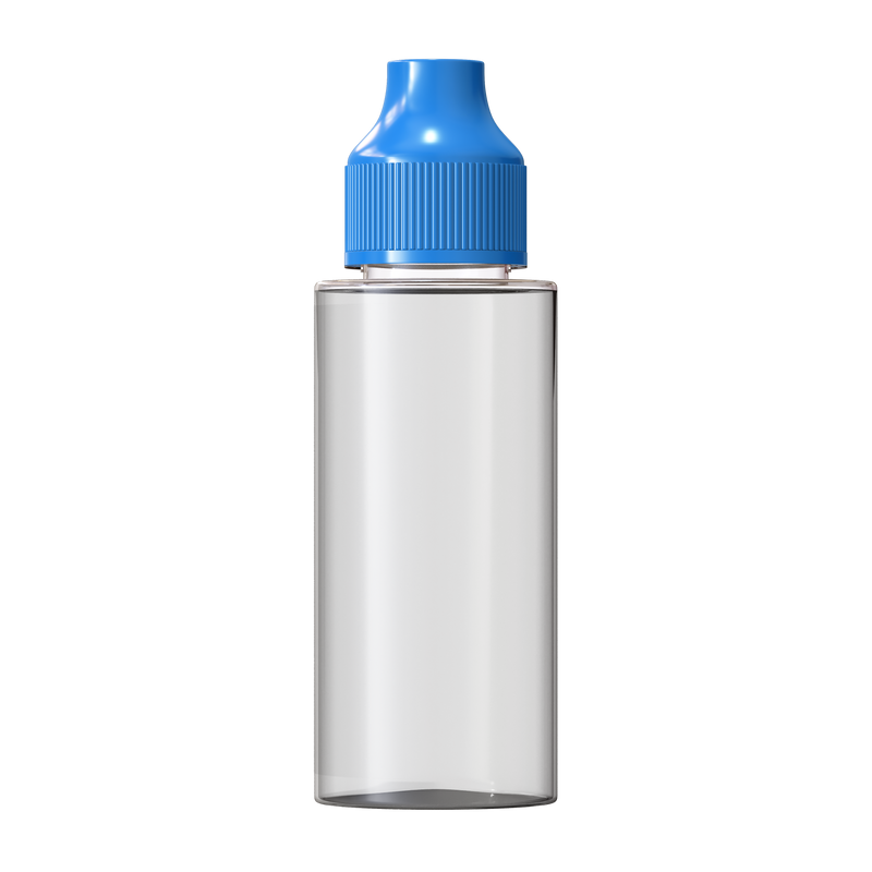 Clear / Cyan 120ml e-Flip & Click® Shortfill Bottle (PET)