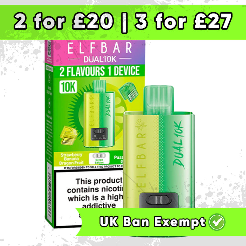 Elfbar Dual 10k Vape Kit - Green Edition