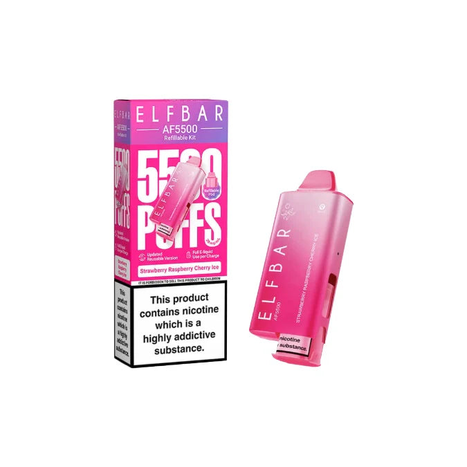 Elf Bar AF5500 Prefilled Pod Vape Kit Strawberry Raspberry Cherry Ice