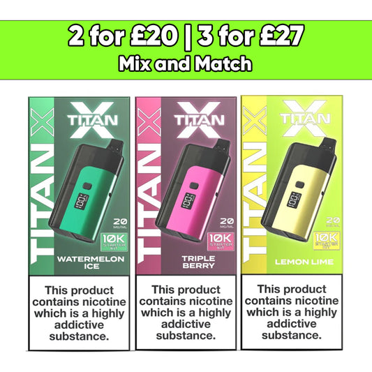 Titan X 10k Puff 20mg Prefilled Pod Vape Kit