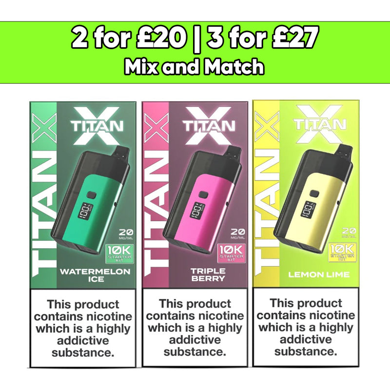 Titan X 10k Puff 20mg Prefilled Pod Vape Kit