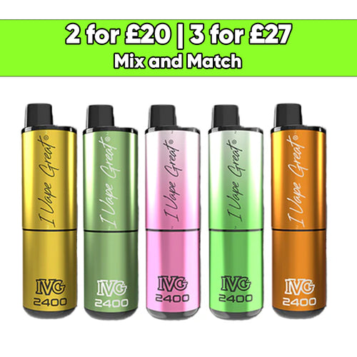 IVG 2400 4 in 1 Multi Edition Rechargeable Pod Vape Kit 2400 Puffs