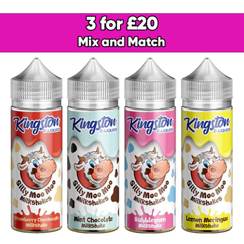 Kingston Silly Moo Moo Milkshakes 120ml Shortfill 0mg (70VG/30PG)