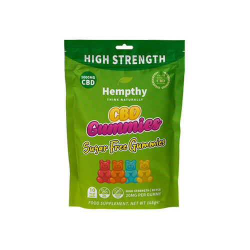 Default Title Hempthy 1000mg CBD Sugar Free Gummies - 50 Pieces
