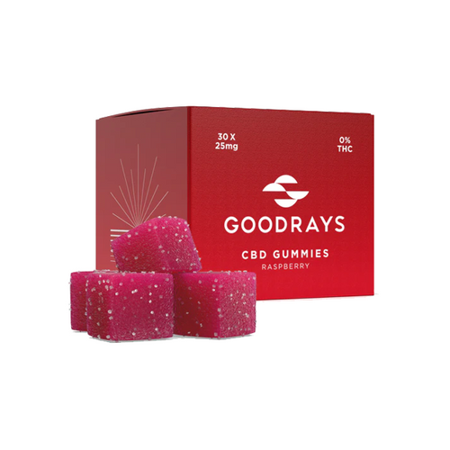 Raspberry Goodrays 750mg CBD Gummies - 30 Pieces