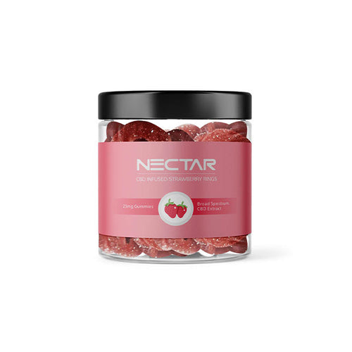 Default Title Nectar 500mg Broad Spectrum CBD Strawberry Rings Gummies - 20 Pieces