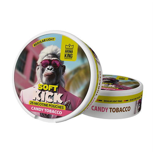 Candy Tobacco Aroma King Soft Kick 10mg Nicotine Pouches - 25 Pouches