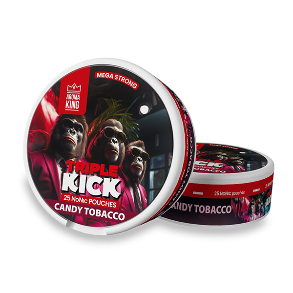 Candy Tobacco Aroma King Triple Kick 100mg NoNic Pouches - 25 Pouches