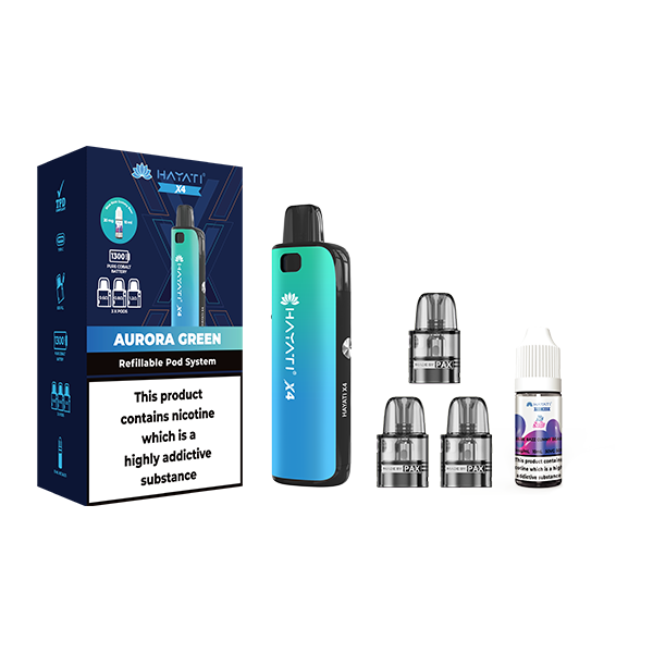 Hayati X4 Refillable Pod Vape Kit  Aurora Green