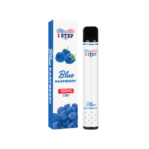 Blue Raspberry 1 Step CBD 150mg CBD Disposable Vape Device