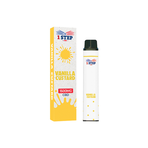 Vanilla Custard 1 Step CBD 1500mg Broad Spectrum Disposable Vape - 8ml