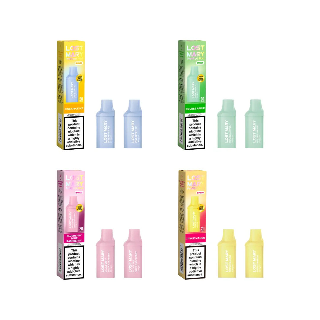 Lost Mary BM600 Prefilled 20mg Pods 1200 Puffs - 2 Pack