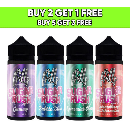 No Frills Collection Sugar Rush 80ml Shortfill 0mg (80VG/20PG)