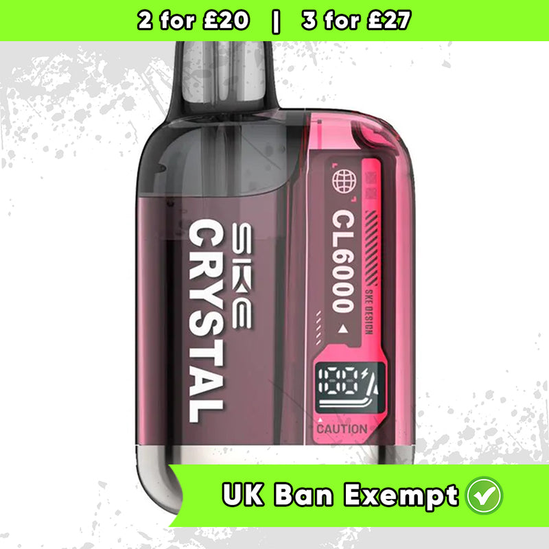 SKE Crystal 6000 Puffs Prefilled Pod Kit – Cherry Ice