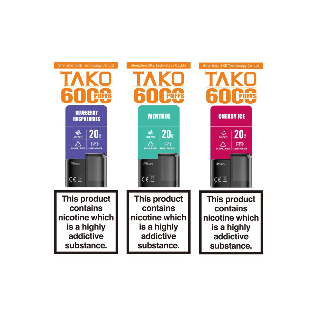 Sikary Tako SP6000 20mg Prefilled Pods 6000 Puffs