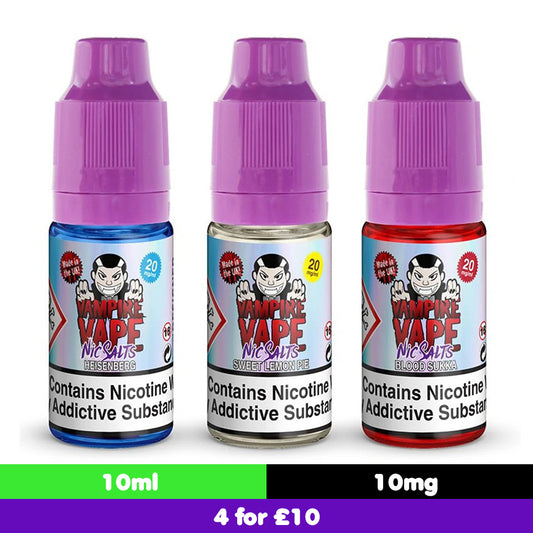 Vampire Vape 10mg Nic Salts 10ml (50VG/50PG)